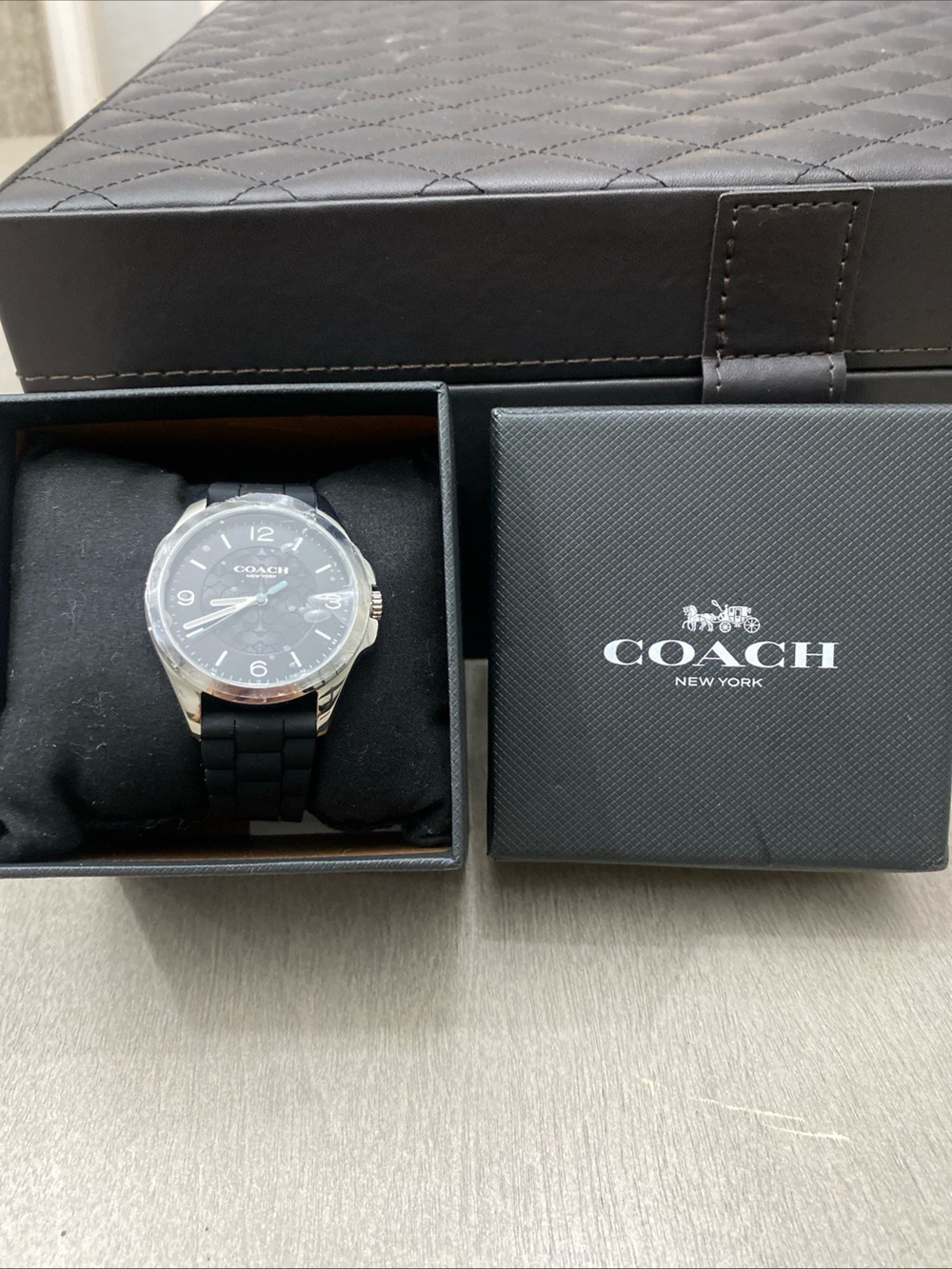 Coach women’s Watch with Black Dial and Black Silicone Strap